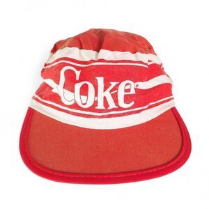 Coca-Cola Soda Pop Vintage 70s / 80s Painter Hat Cap Red/ White